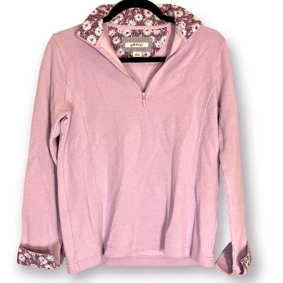 Orvis Sandy Point 1/4 Zip Lilac Floral Pullover Size Small - Picture 1 of 5